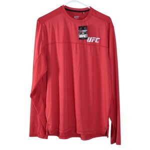 UFC Mens XL Red Long Sleeve Performance Training Shirt Reflective NWTs